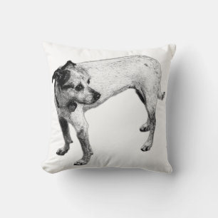 Cojín decorativo de arte Terrier Mix Full Body