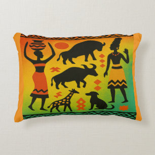 Cojín decorativo de arte tribal africano - audaces