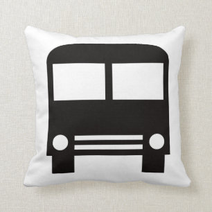 Cojín decorativo de autobús escolar negro