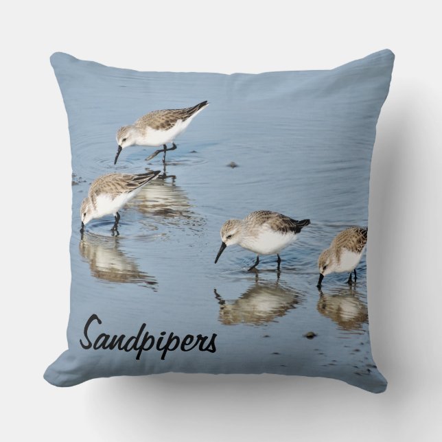 Cojín decorativo de Aves del Mar de Sandpiper (Anverso)