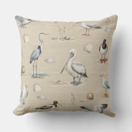 Cojín decorativo de aves marinas