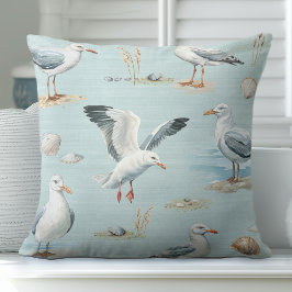 Cojín decorativo de aves marinas