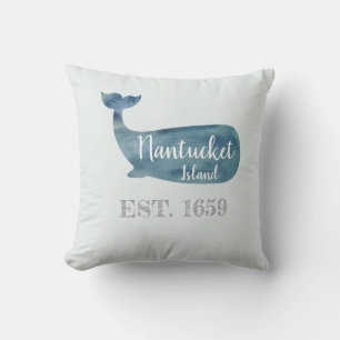Cojín decorativo de ballenas en masa de Nantucket 