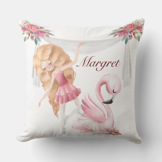 Cojín decorativo de ballet Chica personalizado (Anverso)