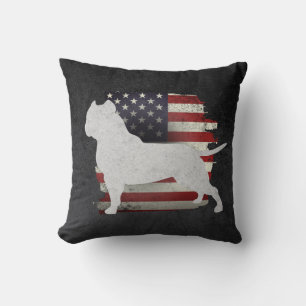Cojín decorativo de Bandera Americana de Pitbull