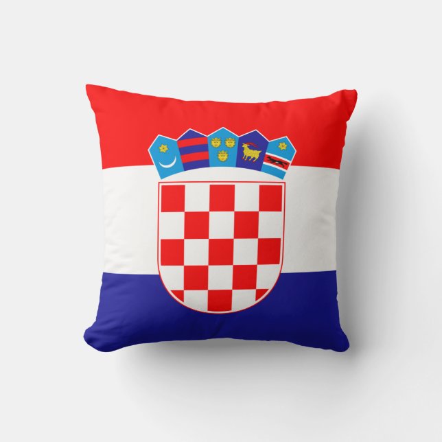 Cojín decorativo de bandera de Croacia (Anverso)