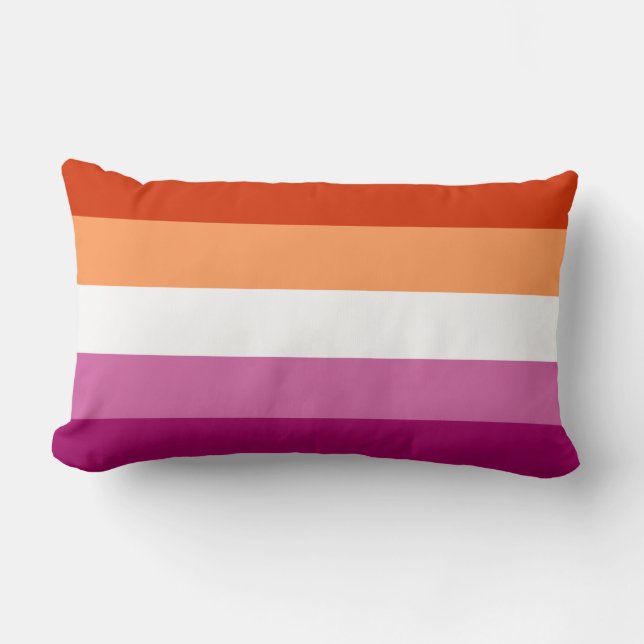 Cojín decorativo de Bandera Lesbiana (Anverso)