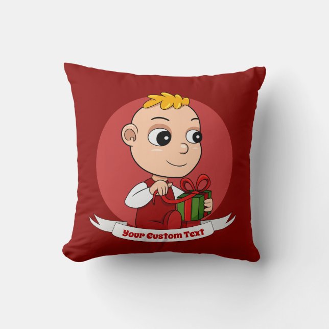 Cojín decorativo de bebé personalizado de Navidade (Anverso)