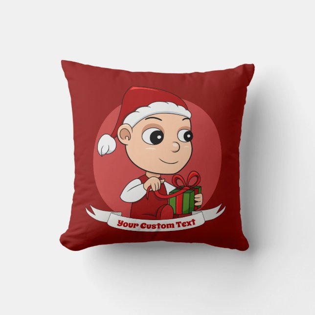 Cojín decorativo de bebé personalizado de Navidade (Anverso)