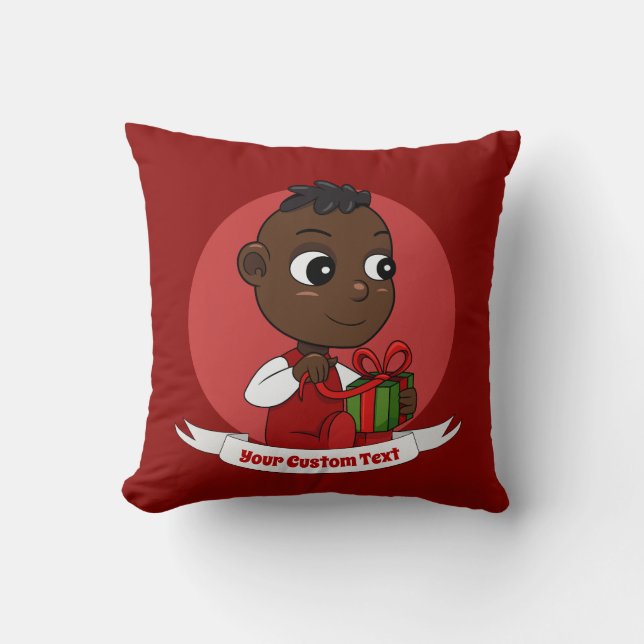 Cojín decorativo de bebé personalizado de Navidade (Anverso)