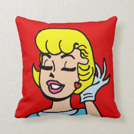 Cojín decorativo de belleza de tira cómica retro