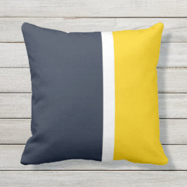 Cojín decorativo de bloque de color blanco y amari