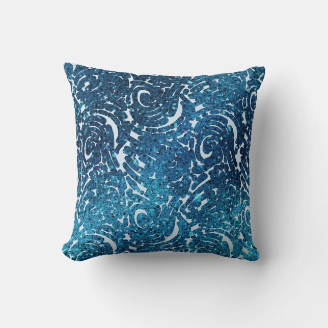 Cojín decorativo de Blue Swirls (Anverso)