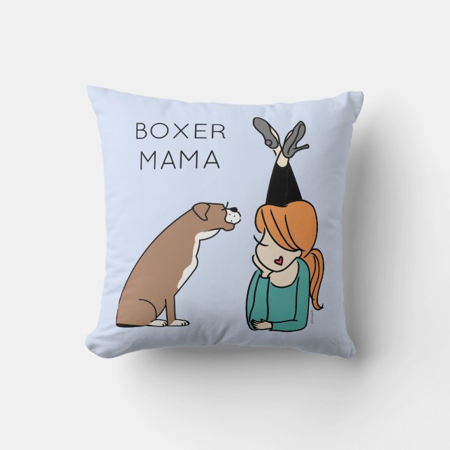 Cojín decorativo de Boxer Mama Personalizado (Anverso)
