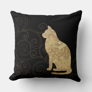 Cojín decorativo de Brocade Cat con Stitches Squar