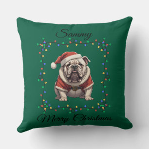 Cojín decorativo de Bulldog de Navidades hábiles