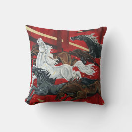 Cojín decorativo de caballos de 16" X 16"