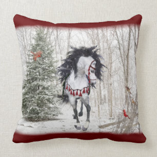 Cojín decorativo de Caballos de Nieve y Cardenale