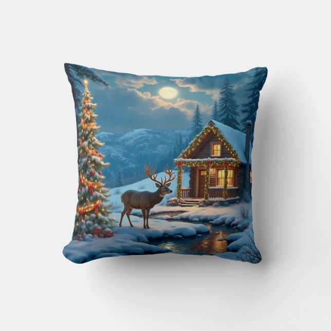 Cojín decorativo de cabina de navidades (Anverso)