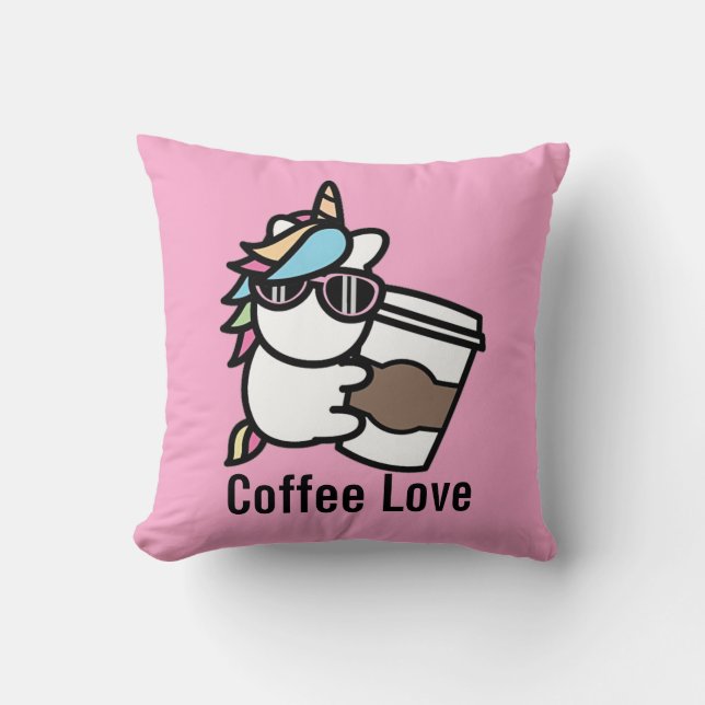 Cojín decorativo de café Unicornio (Anverso)