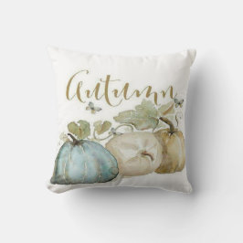 Cojín decorativo de calabaza azul de otoño