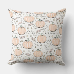 Cojín decorativo de calabaza blanca y Naranja