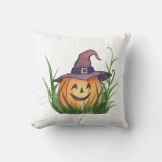 Cojín decorativo de calabaza de brujería adorable