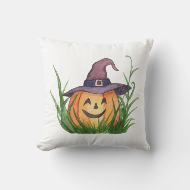 Cojín decorativo de calabaza de brujería adorable (Anverso)