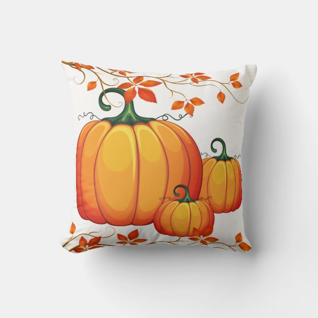 Cojín decorativo de calabaza de cosecha de otoño (Anverso)