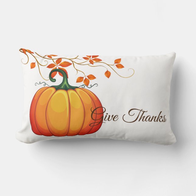 Cojín decorativo de calabaza de cosecha de otoño (Anverso)