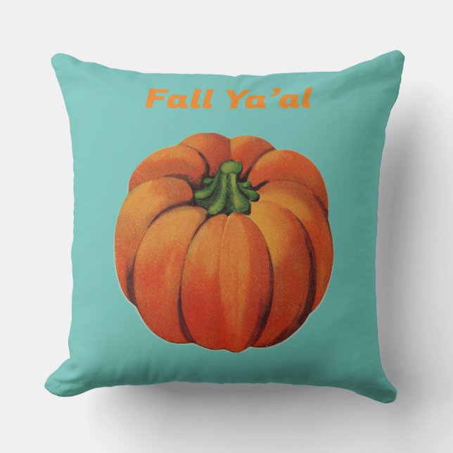 Cojín decorativo de calabaza de otoño, almohada de (Anverso)