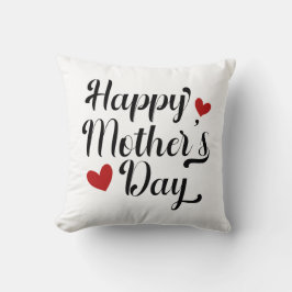 Cojín decorativo de caligrafía simple feliz día de