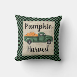 Cojín decorativo de camionetas de calabaza verde v