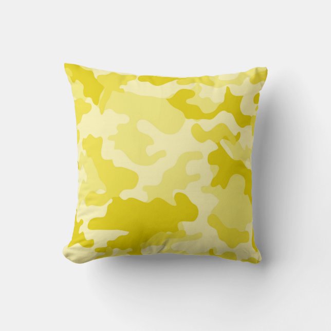 Cojín decorativo de camo amarillo claro (Anverso)