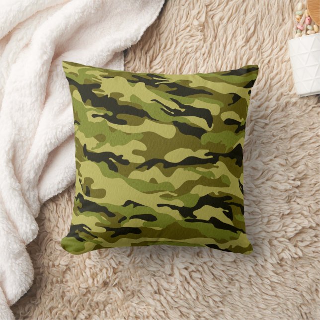 Cojín decorativo de Camo Negro Verde Beige Desert (Manta)