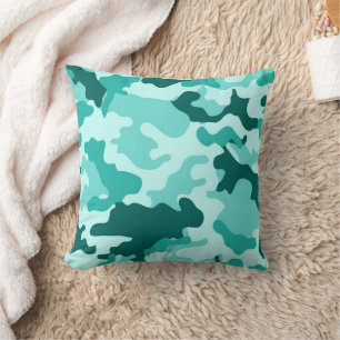 Cojín decorativo de Camo Verde Turquesa