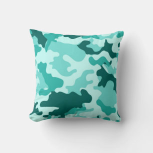 Cojín decorativo de Camo Verde Turquesa