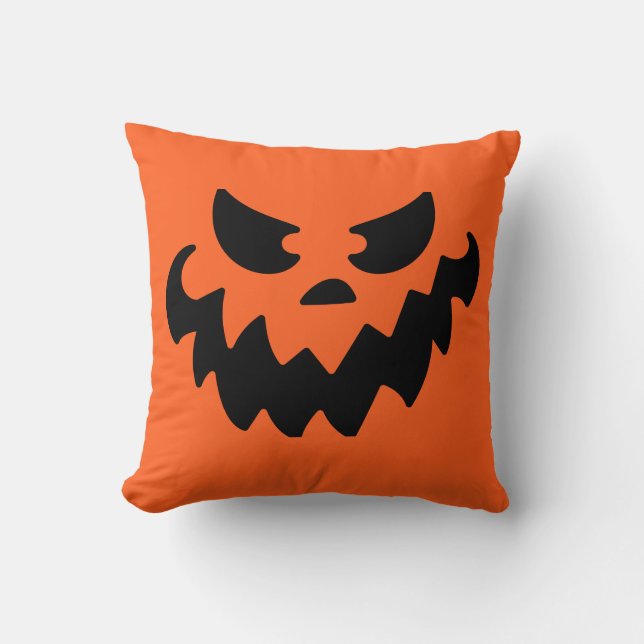 Cojín decorativo de cara de calabaza Jack O Lanter (Anverso)