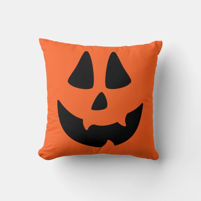 Cojín decorativo de cara de calabaza Jack O Lanter (Anverso)