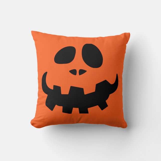 Cojín decorativo de cara de calabaza Jack O Lanter (Anverso)
