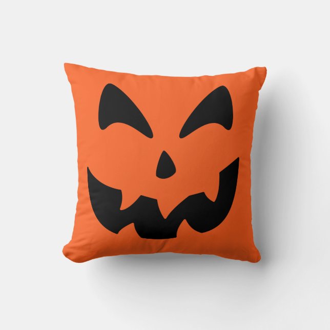 Cojín decorativo de cara de calabaza Jack O Lanter (Anverso)
