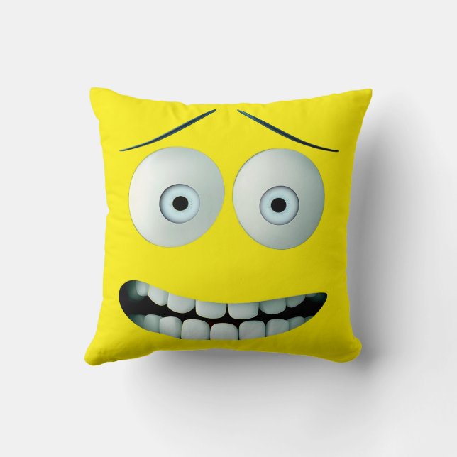Cojín decorativo de cara graciosamente sorprendido (Reverso)