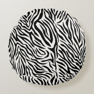 Cojín decorativo de cebra redonda (16")