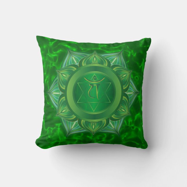 Cojín decorativo de Chakra del corazón (Anverso)