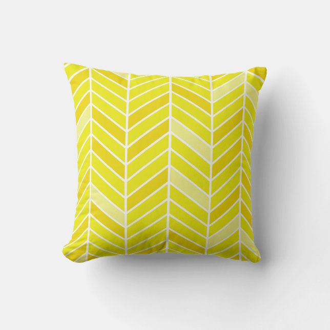 Cojín Decorativo De Chevron amarillo Cantilevered de par en par el (Anverso)