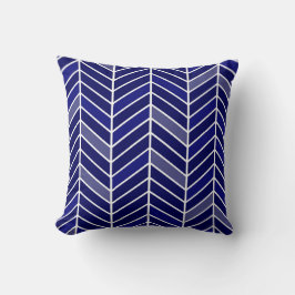 Cojín Decorativo De Chevron azules marinos Cantilevered de par en