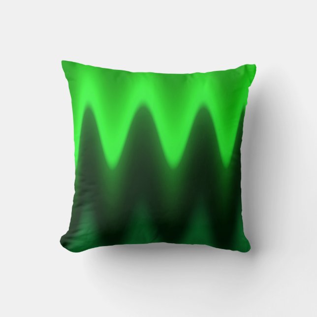 Cojín decorativo de chevron de gradiente verde (Anverso)