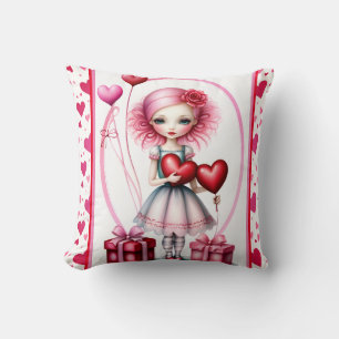 Cojín decorativo de Chica de San Valentín