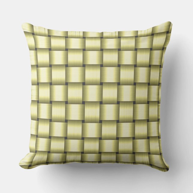 Cojín decorativo de cinta amarillo pálido (Anverso)
