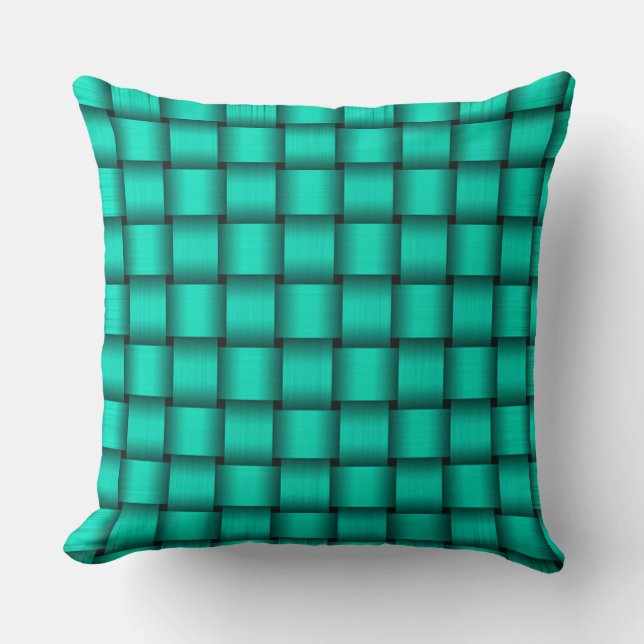 Cojín decorativo de cinta verde esmeralda (Anverso)